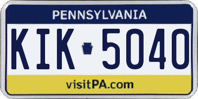 PA license plate KIK5040
