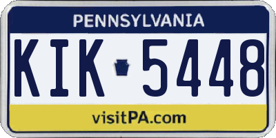 PA license plate KIK5448