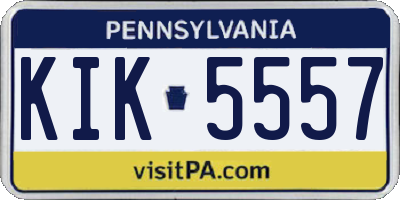 PA license plate KIK5557