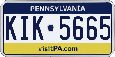 PA license plate KIK5665