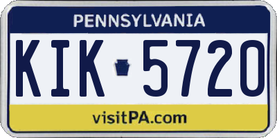 PA license plate KIK5720