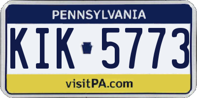 PA license plate KIK5773