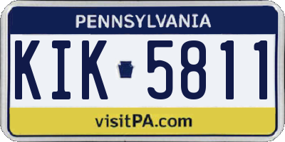 PA license plate KIK5811
