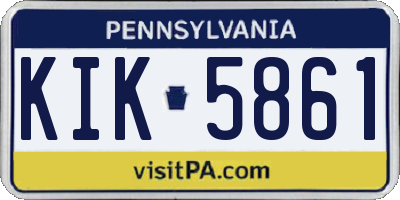 PA license plate KIK5861