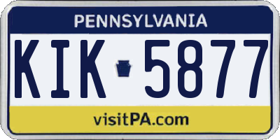 PA license plate KIK5877