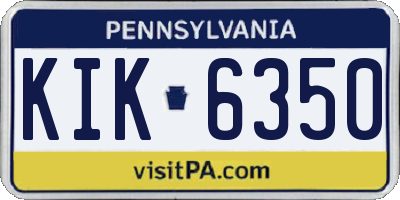 PA license plate KIK6350
