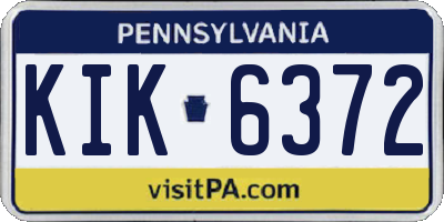 PA license plate KIK6372