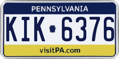 PA license plate KIK6376
