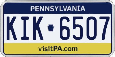PA license plate KIK6507