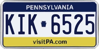 PA license plate KIK6525