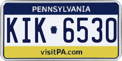 PA license plate KIK6530