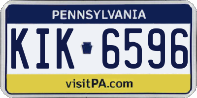 PA license plate KIK6596
