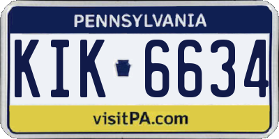 PA license plate KIK6634