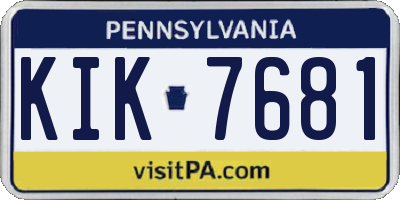PA license plate KIK7681