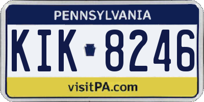 PA license plate KIK8246