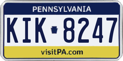 PA license plate KIK8247