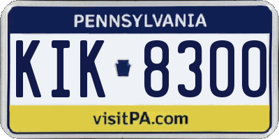 PA license plate KIK8300