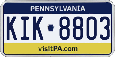 PA license plate KIK8803