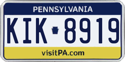 PA license plate KIK8919