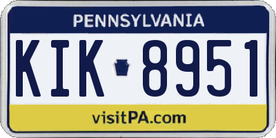 PA license plate KIK8951
