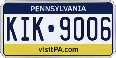 PA license plate KIK9006