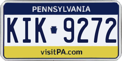 PA license plate KIK9272