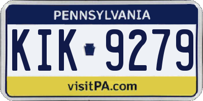 PA license plate KIK9279