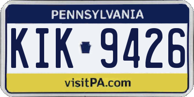 PA license plate KIK9426