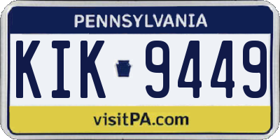 PA license plate KIK9449
