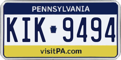 PA license plate KIK9494