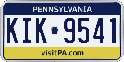 PA license plate KIK9541