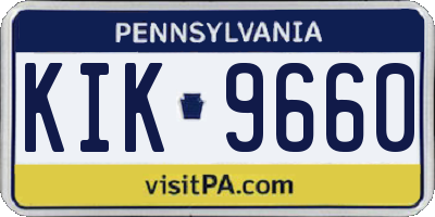 PA license plate KIK9660