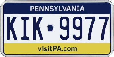 PA license plate KIK9977