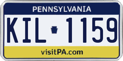 PA license plate KIL1159
