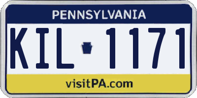 PA license plate KIL1171