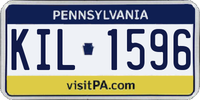 PA license plate KIL1596