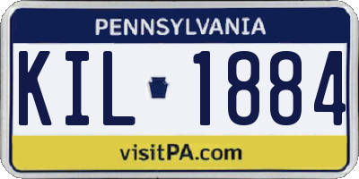 PA license plate KIL1884
