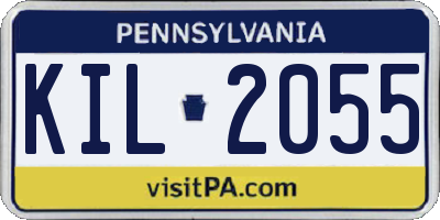 PA license plate KIL2055