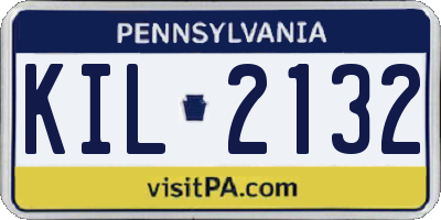 PA license plate KIL2132