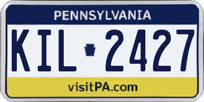PA license plate KIL2427
