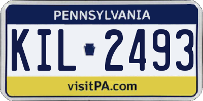 PA license plate KIL2493