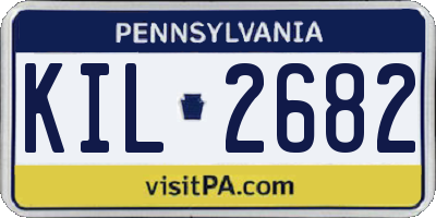 PA license plate KIL2682