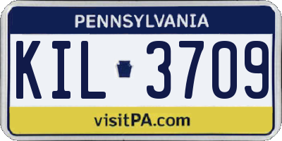 PA license plate KIL3709