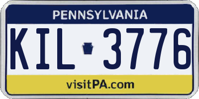 PA license plate KIL3776