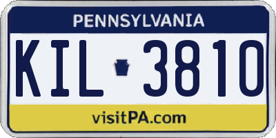 PA license plate KIL3810