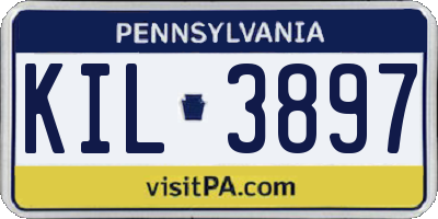 PA license plate KIL3897