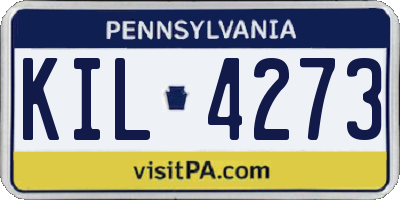 PA license plate KIL4273