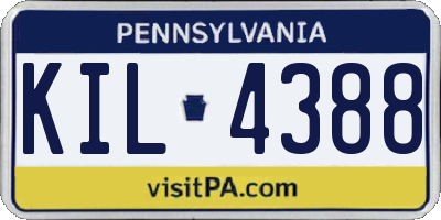 PA license plate KIL4388