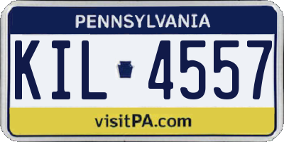 PA license plate KIL4557