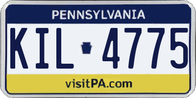 PA license plate KIL4775